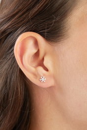 Heliophilia Silver Pendientes de Plata Esterlina 925